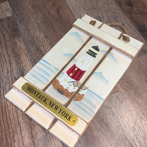 Montauk, New York Lighthouse Wall Decor Vintage 1980s Coastal Nautical Decor - Picture 9 of 10